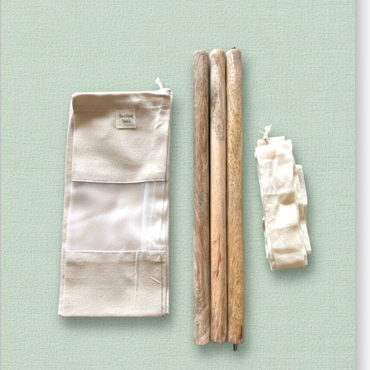 Breathing Space Saree Rolling Stick Set with Organza window- (New updated - 48 inch height)