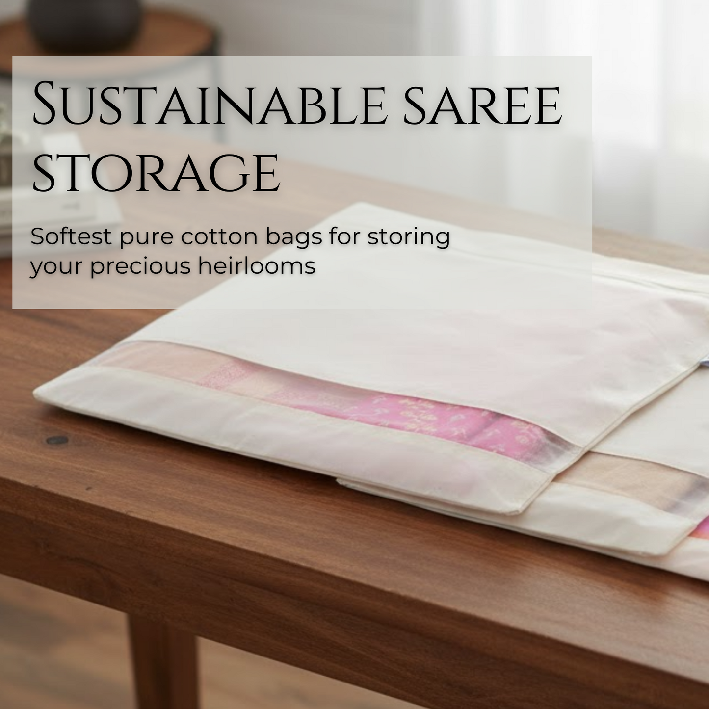 Breathable Cotton Saree Storage Bags (Set of 3)