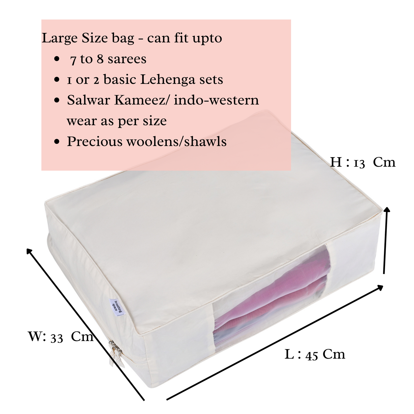 Breathable Cotton Garment Storage Bag