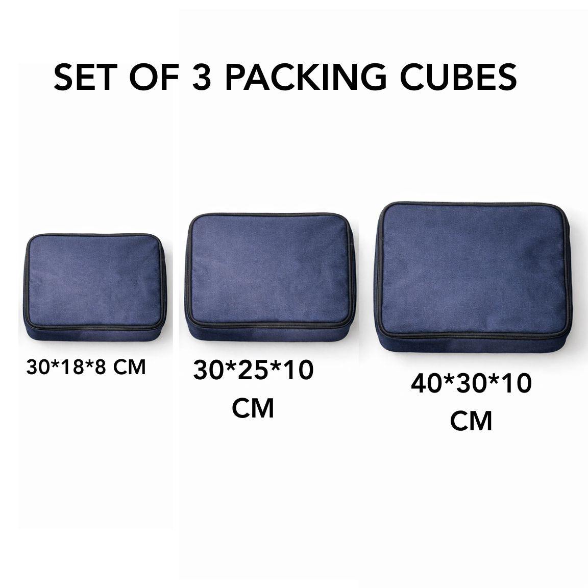 Breathing Space Cotton Canvas Packing Cubes - Set of 3