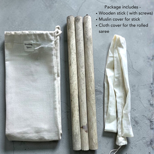Breathing Space Saree Rolling Stick Set - (New updated - 48 inch height)