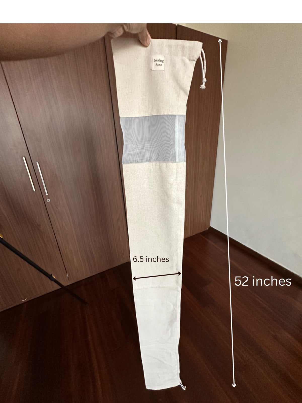 XXL Breathing Space Saree Roller Stick Dust bags with see thru organza window ( only outer bag)-  - 52 Inches ( Set of 3)