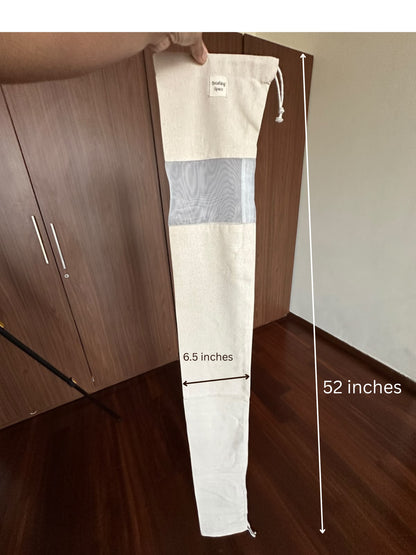 XXL Breathing Space Saree Roller Stick Dust bags with see thru organza window ( only outer bag)-  - 52 Inches ( Set of 3)