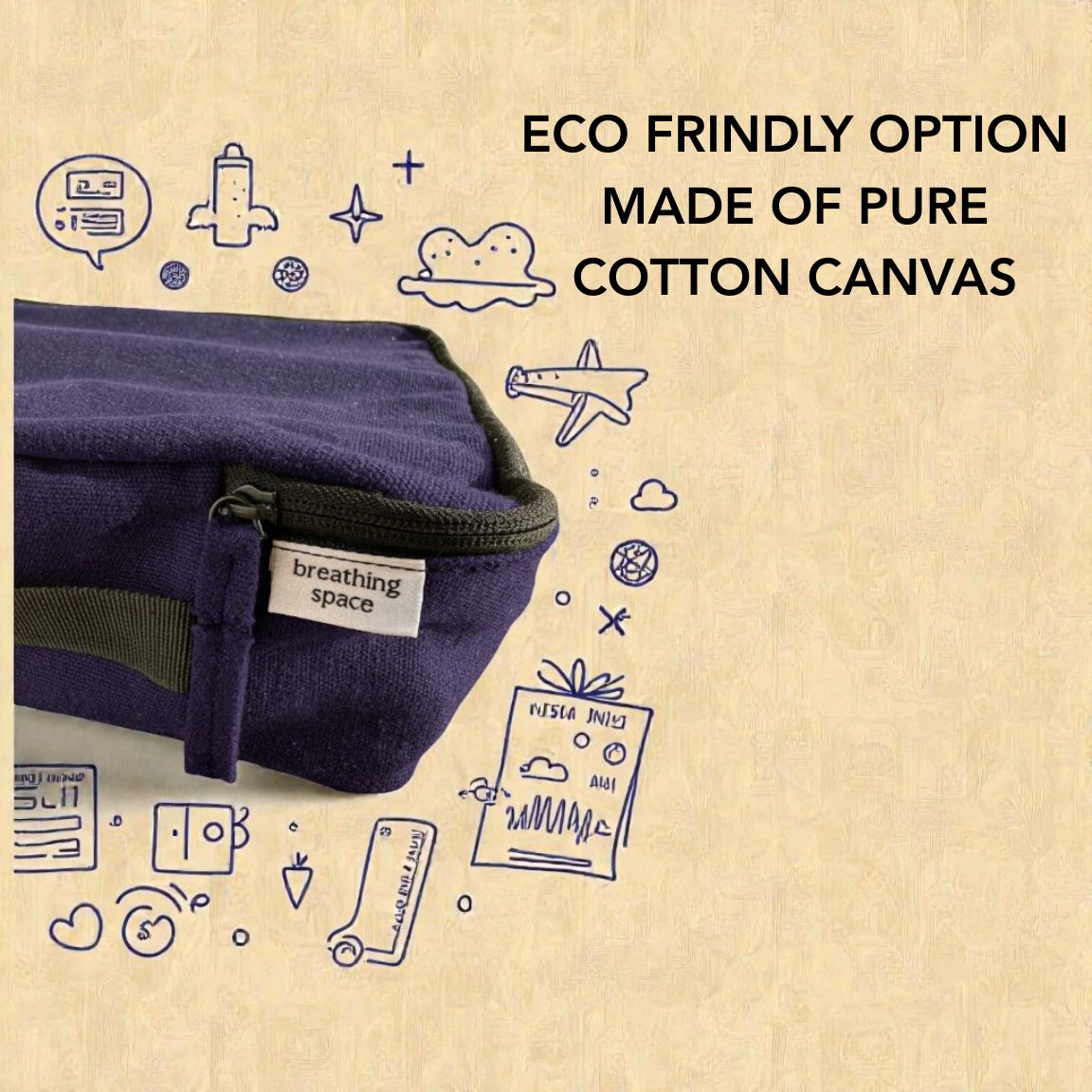 Breathing Space Cotton Canvas Packing Cubes - Set of 3