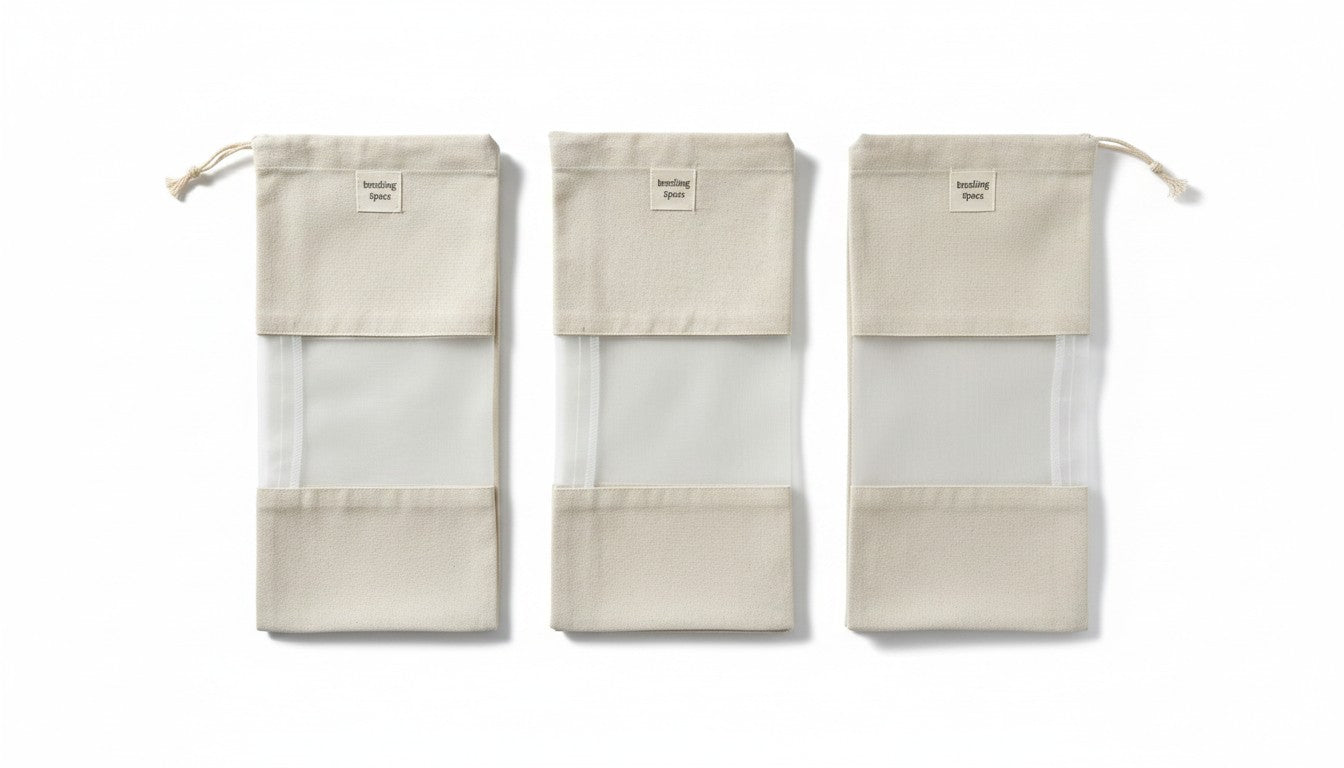 Breathing Space Saree Roller Stick Dust bags with see thru organza window ( only outer bag)- XL - 50 Inches ( Set of 3)