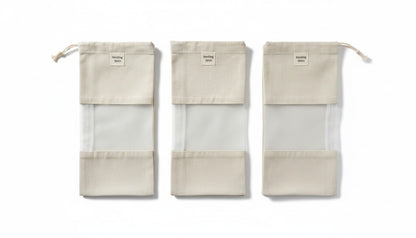 Breathing Space Saree Roller Stick Dust bags with see thru organza window ( only outer bag)- XL - 50 Inches ( Set of 3)