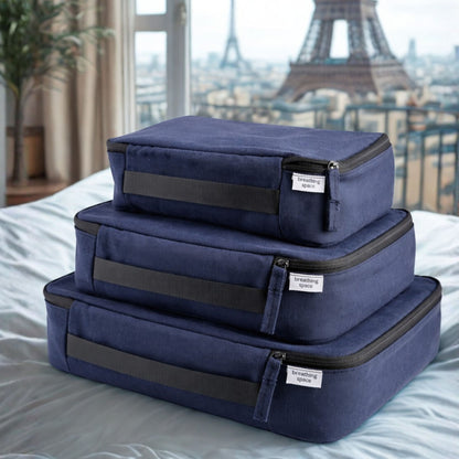 Breathing Space Cotton Canvas Packing Cubes - Set of 3